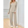 imageAUTOMET Sweatsuits Women 2 Piece Outfit Fashion Travel Lounge Sets With Wide Leg Pants Airport Track Suits Fall Clothes 2025Khaki