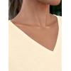 imageAUTOMET TShirts Short Sleeve V Neck Tees Tops for Women Fashion Trendy Lightweight Soft Casual Summer Outfits Clothes 2025Cream