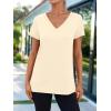 imageAUTOMET TShirts Short Sleeve V Neck Tees Tops for Women Fashion Trendy Lightweight Soft Casual Summer Outfits Clothes 2025Cream