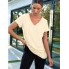 imageAUTOMET TShirts Short Sleeve V Neck Tees Tops for Women Fashion Trendy Lightweight Soft Casual Summer Outfits Clothes 2025Cream