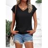 imageAUTOMET V Neck T Shirts for Women Spring Summer Fall Tops Teacher Work Business Dressy Casual Blouses Basic Tees Boho FashionBlack