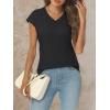 imageAUTOMET V Neck T Shirts for Women Spring Summer Fall Tops Teacher Work Business Dressy Casual Blouses Basic Tees Boho FashionBlack