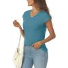 imageAUTOMET V Neck T Shirts for Women Spring Summer Fall Tops Teacher Work Business Dressy Casual Blouses Basic Tees Boho FashionBluegreen