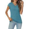 imageAUTOMET V Neck T Shirts for Women Spring Summer Fall Tops Teacher Work Business Dressy Casual Blouses Basic Tees Boho FashionBluegreen