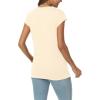 imageAUTOMET V Neck T Shirts for Women Spring Summer Fall Tops Teacher Work Business Dressy Casual Blouses Basic Tees Boho FashionCream