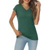 imageAUTOMET V Neck T Shirts for Women Spring Summer Fall Tops Teacher Work Business Dressy Casual Blouses Basic Tees Boho FashionGreen