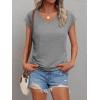 imageAUTOMET V Neck T Shirts for Women Spring Summer Fall Tops Teacher Work Business Dressy Casual Blouses Basic Tees Boho FashionGrey