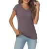 imageAUTOMET V Neck T Shirts for Women Spring Summer Fall Tops Teacher Work Business Dressy Casual Blouses Basic Tees Boho FashionHeathergrey