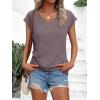 imageAUTOMET V Neck T Shirts for Women Spring Summer Fall Tops Teacher Work Business Dressy Casual Blouses Basic Tees Boho FashionHeathergrey