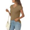 imageAUTOMET V Neck T Shirts for Women Spring Summer Fall Tops Teacher Work Business Dressy Casual Blouses Basic Tees Boho FashionKhaki