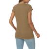 imageAUTOMET V Neck T Shirts for Women Spring Summer Fall Tops Teacher Work Business Dressy Casual Blouses Basic Tees Boho FashionKhaki