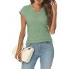 imageAUTOMET V Neck T Shirts for Women Spring Summer Fall Tops Teacher Work Business Dressy Casual Blouses Basic Tees Boho FashionLightgreen