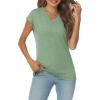 imageAUTOMET V Neck T Shirts for Women Spring Summer Fall Tops Teacher Work Business Dressy Casual Blouses Basic Tees Boho FashionLightgreen