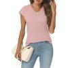imageAUTOMET V Neck T Shirts for Women Spring Summer Fall Tops Teacher Work Business Dressy Casual Blouses Basic Tees Boho FashionLightpink