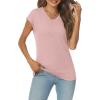 imageAUTOMET V Neck T Shirts for Women Spring Summer Fall Tops Teacher Work Business Dressy Casual Blouses Basic Tees Boho FashionLightpink