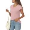imageAUTOMET V Neck T Shirts for Women Spring Summer Fall Tops Teacher Work Business Dressy Casual Blouses Basic Tees Boho FashionLightpink