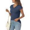 imageAUTOMET V Neck T Shirts for Women Spring Summer Fall Tops Teacher Work Business Dressy Casual Blouses Basic Tees Boho FashionNavy