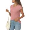 imageAUTOMET V Neck T Shirts for Women Spring Summer Fall Tops Teacher Work Business Dressy Casual Blouses Basic Tees Boho FashionPink