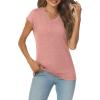 imageAUTOMET V Neck T Shirts for Women Spring Summer Fall Tops Teacher Work Business Dressy Casual Blouses Basic Tees Boho FashionPink