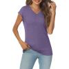 imageAUTOMET V Neck T Shirts for Women Spring Summer Fall Tops Teacher Work Business Dressy Casual Blouses Basic Tees Boho FashionPurple