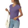 imageAUTOMET V Neck T Shirts for Women Spring Summer Fall Tops Teacher Work Business Dressy Casual Blouses Basic Tees Boho FashionPurple