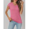 imageAUTOMET V Neck T Shirts for Women Spring Summer Fall Tops Teacher Work Business Dressy Casual Blouses Basic Tees Boho FashionRed