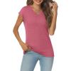imageAUTOMET V Neck T Shirts for Women Spring Summer Fall Tops Teacher Work Business Dressy Casual Blouses Basic Tees Boho FashionRed