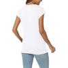imageAUTOMET V Neck T Shirts for Women Spring Summer Fall Tops Teacher Work Business Dressy Casual Blouses Basic Tees Boho FashionWhite