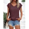 imageAUTOMET V Neck T Shirts for Women Spring Summer Fall Tops Teacher Work Business Dressy Casual Blouses Basic Tees Boho FashionWinered