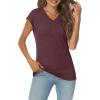 imageAUTOMET V Neck T Shirts for Women Spring Summer Fall Tops Teacher Work Business Dressy Casual Blouses Basic Tees Boho FashionWinered