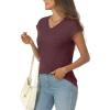 imageAUTOMET V Neck T Shirts for Women Spring Summer Fall Tops Teacher Work Business Dressy Casual Blouses Basic Tees Boho FashionWinered