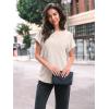 imageAUTOMET Women Textured Shirts Fall Sweaters Loose Fit Short Sleeve Tunic Tops 2025 Dressy Casual Business BlousesApricot