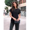 imageAUTOMET Women Textured Shirts Fall Sweaters Loose Fit Short Sleeve Tunic Tops 2025 Dressy Casual Business BlousesBlack