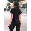imageAUTOMET Women Textured Shirts Fall Sweaters Loose Fit Short Sleeve Tunic Tops 2025 Dressy Casual Business BlousesBlack