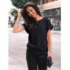 imageAUTOMET Women Textured Shirts Fall Sweaters Loose Fit Short Sleeve Tunic Tops 2025 Dressy Casual Business BlousesBlack