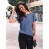 imageAUTOMET Women Textured Shirts Fall Sweaters Loose Fit Short Sleeve Tunic Tops 2025 Dressy Casual Business BlousesBlue