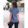 imageAUTOMET Women Textured Shirts Fall Sweaters Loose Fit Short Sleeve Tunic Tops 2025 Dressy Casual Business BlousesBlue