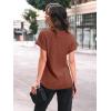 imageAUTOMET Women Textured Shirts Fall Sweaters Loose Fit Short Sleeve Tunic Tops 2025 Dressy Casual Business BlousesBrown