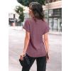 imageAUTOMET Women Textured Shirts Fall Sweaters Loose Fit Short Sleeve Tunic Tops 2025 Dressy Casual Business BlousesBurgundy