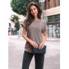 imageAUTOMET Women Textured Shirts Fall Sweaters Loose Fit Short Sleeve Tunic Tops 2025 Dressy Casual Business BlousesCoffee