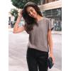 imageAUTOMET Women Textured Shirts Fall Sweaters Loose Fit Short Sleeve Tunic Tops 2025 Dressy Casual Business BlousesCoffee
