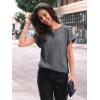 imageAUTOMET Women Textured Shirts Fall Sweaters Loose Fit Short Sleeve Tunic Tops 2025 Dressy Casual Business BlousesGrey