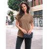 imageAUTOMET Women Textured Shirts Fall Sweaters Loose Fit Short Sleeve Tunic Tops 2025 Dressy Casual Business BlousesKhaki