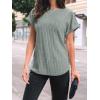 imageAUTOMET Women Textured Shirts Fall Sweaters Loose Fit Short Sleeve Tunic Tops 2025 Dressy Casual Business BlousesLightgreen