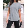imageAUTOMET Women Textured Shirts Fall Sweaters Loose Fit Short Sleeve Tunic Tops 2025 Dressy Casual Business BlousesLightgrey