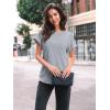 imageAUTOMET Women Textured Shirts Fall Sweaters Loose Fit Short Sleeve Tunic Tops 2025 Dressy Casual Business BlousesLightgrey