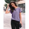 imageAUTOMET Women Textured Shirts Fall Sweaters Loose Fit Short Sleeve Tunic Tops 2025 Dressy Casual Business BlousesPurple