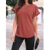 imageAUTOMET Women Textured Shirts Fall Sweaters Loose Fit Short Sleeve Tunic Tops 2025 Dressy Casual Business BlousesRed