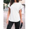 imageAUTOMET Women Textured Shirts Fall Sweaters Loose Fit Short Sleeve Tunic Tops 2025 Dressy Casual Business BlousesWhite