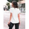 imageAUTOMET Women Textured Shirts Fall Sweaters Loose Fit Short Sleeve Tunic Tops 2025 Dressy Casual Business BlousesWhite